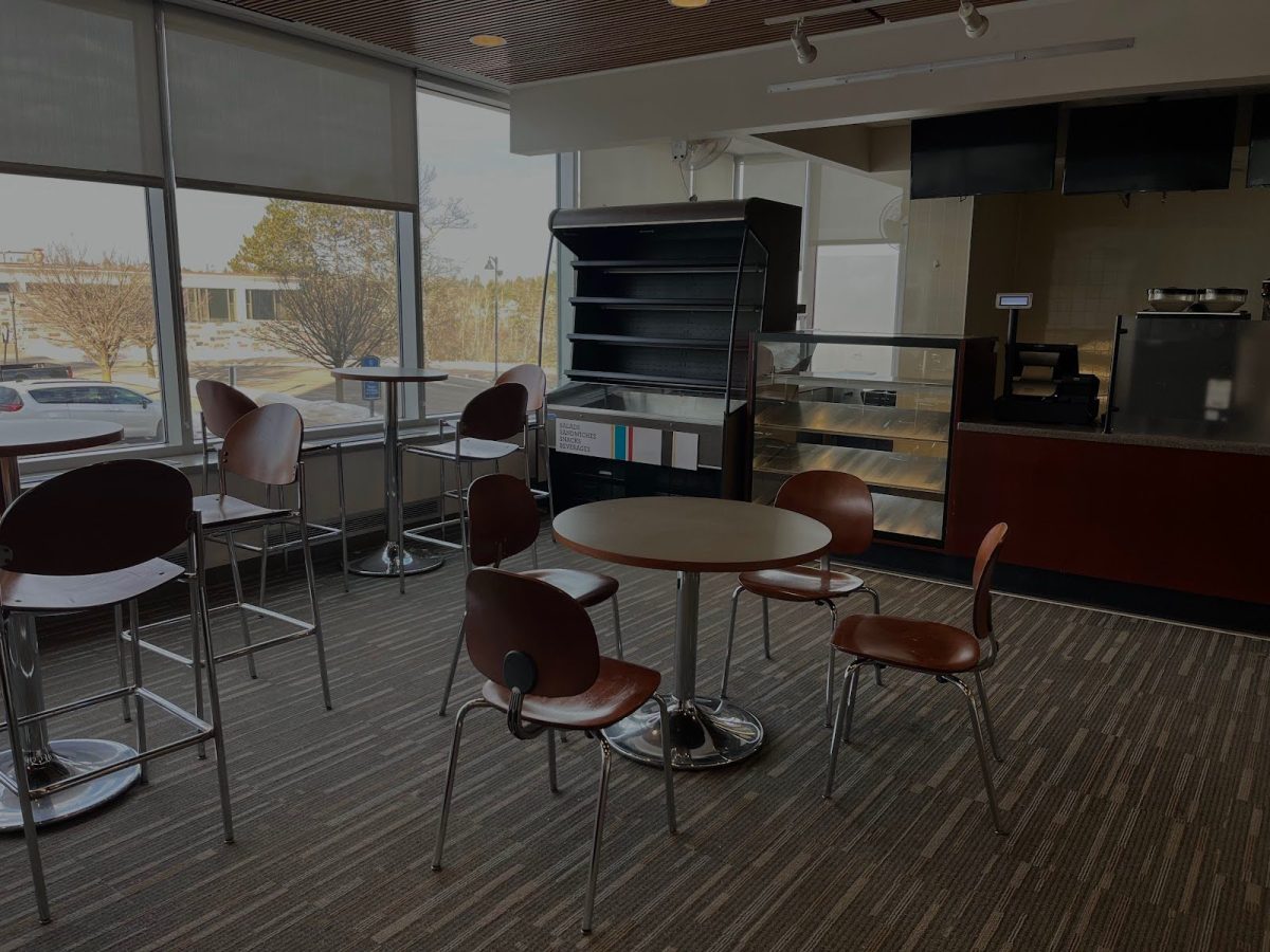 The seating area at Beakers is still open, even though the food area is closed.