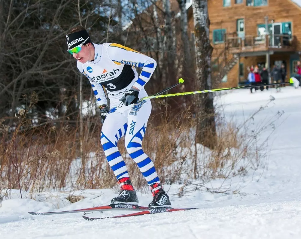 Paul Schommer competing for Saint Scholastica during his time as an undergraduate. Photo taken by Derek Montgomery, courtesy of CSS athletics